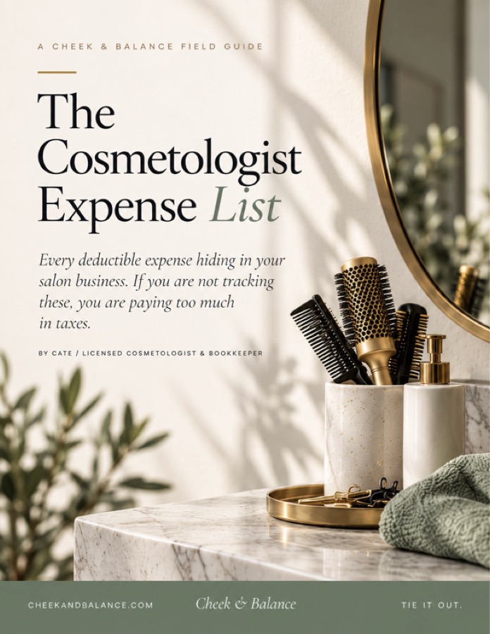 Cover of The Cosmetologist Expense List, a Cheek & Balance field guide